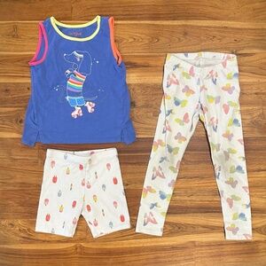 Kids Cat & Jack Bundle of Tank Top, Leggings and Bike Shorts Size 4T